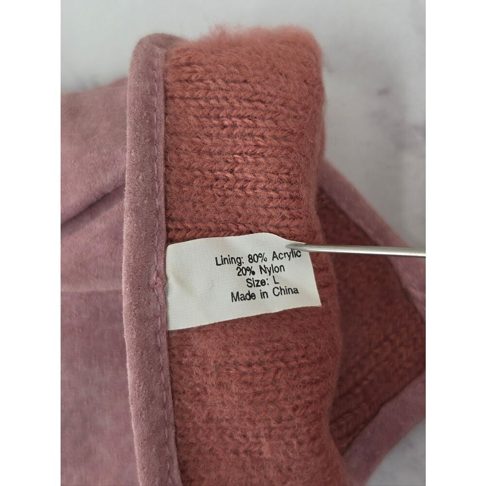 Isotoner Women's Pink Suede Lined Driving Gloves - Picture 7 of 12